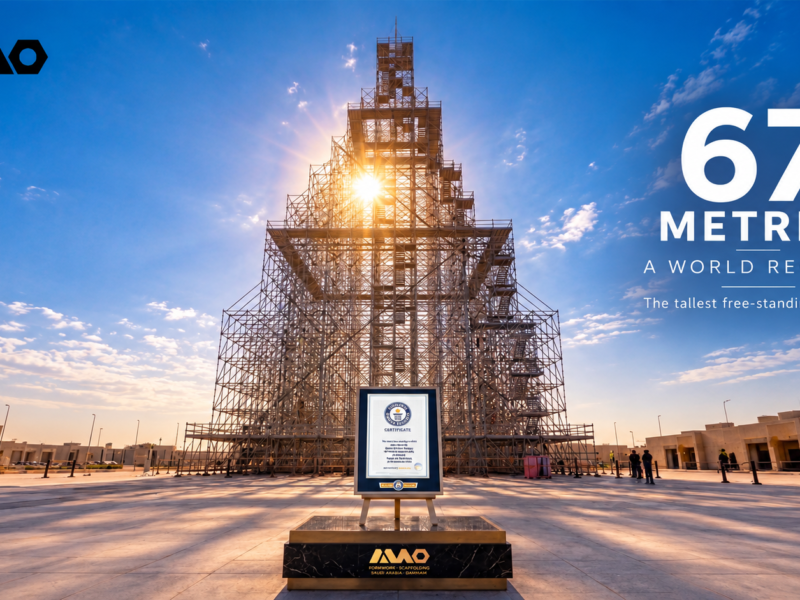 Saudi Company Sets Guinness World Record for World’s Tallest Freestanding Scaffold