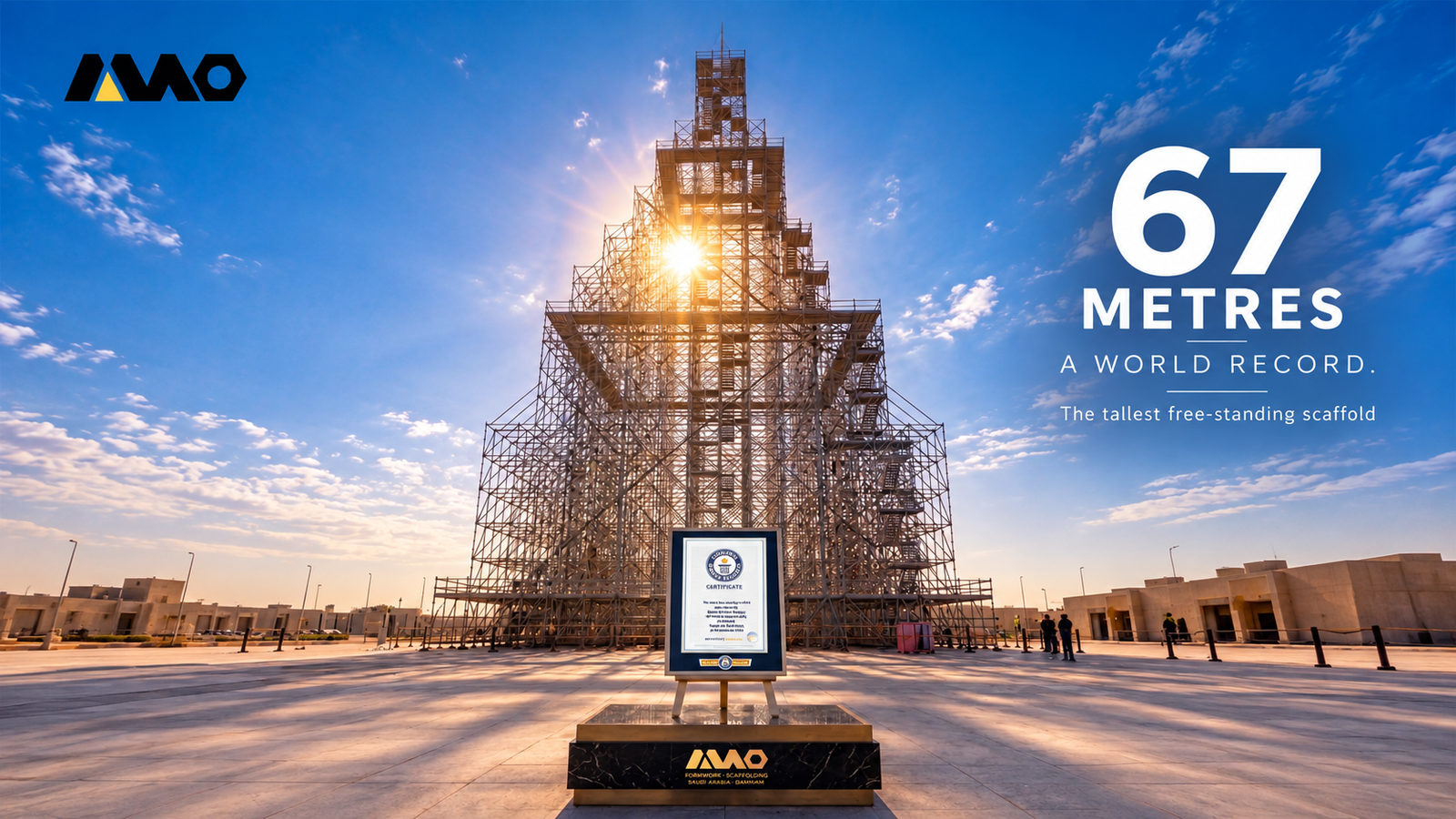 Saudi Company Sets Guinness World Record for World’s Tallest Freestanding Scaffold